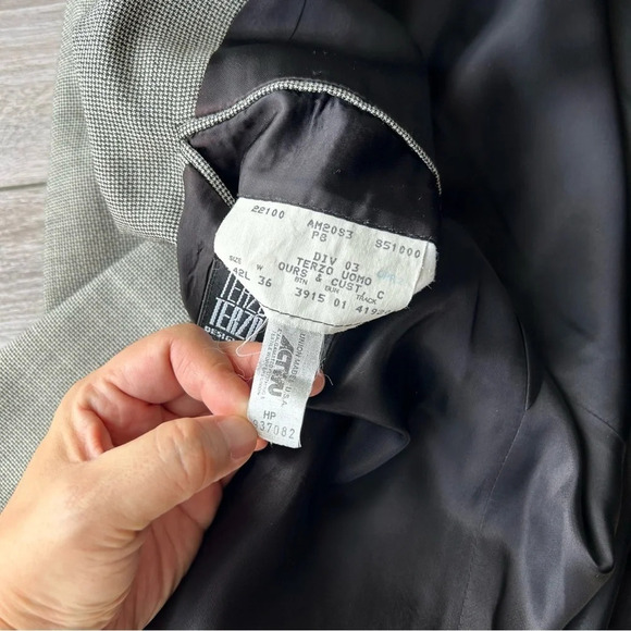 Vintage Terzo Uomo Pure Wool Houndstooth Double Breasted Blazer  Sports Jacket - Picture 11 of 16